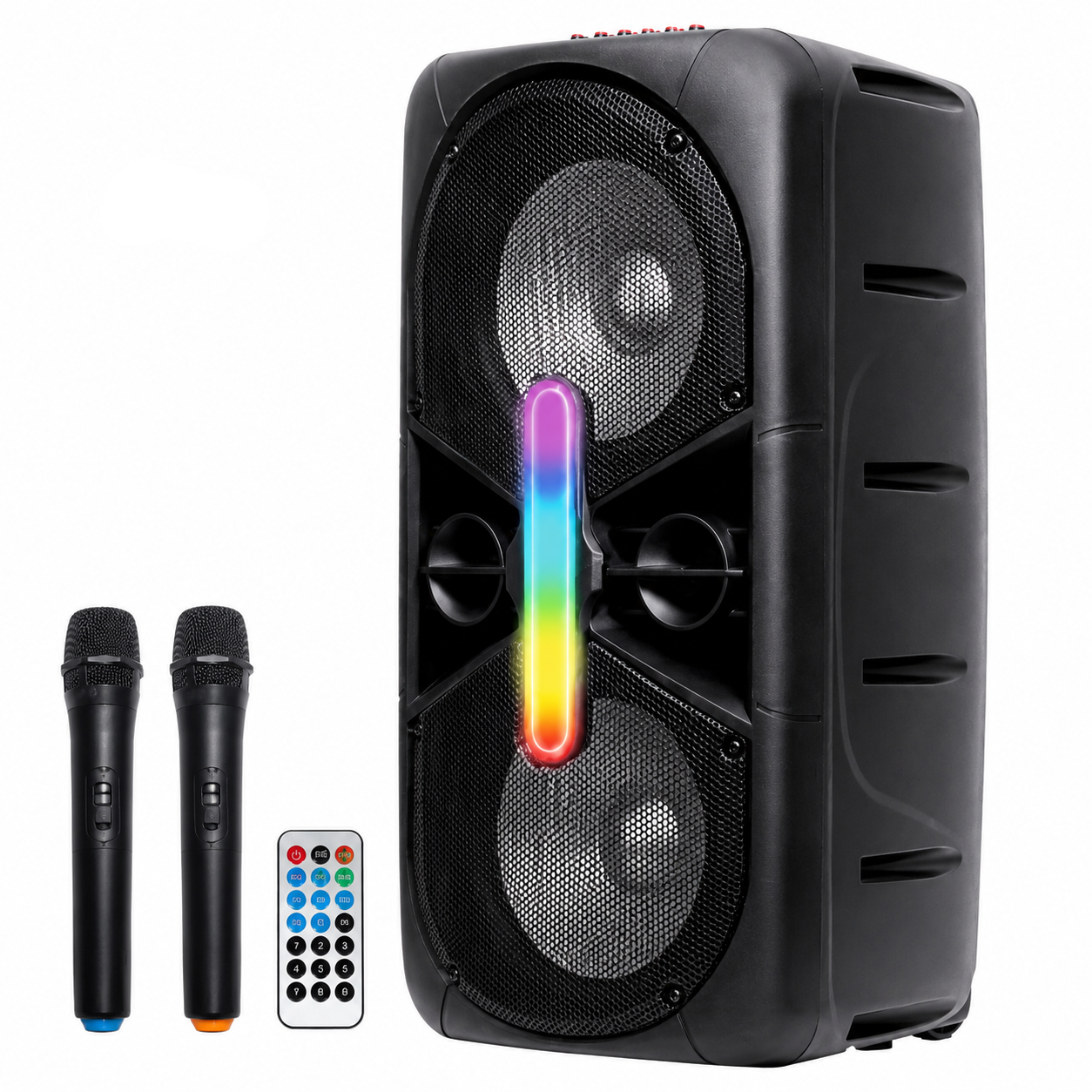 AILIPU 50W Rechargeable Dual 10-Inch Bluetooth Party Speaker with MP3, FM and Microphone Input – SP-3120D