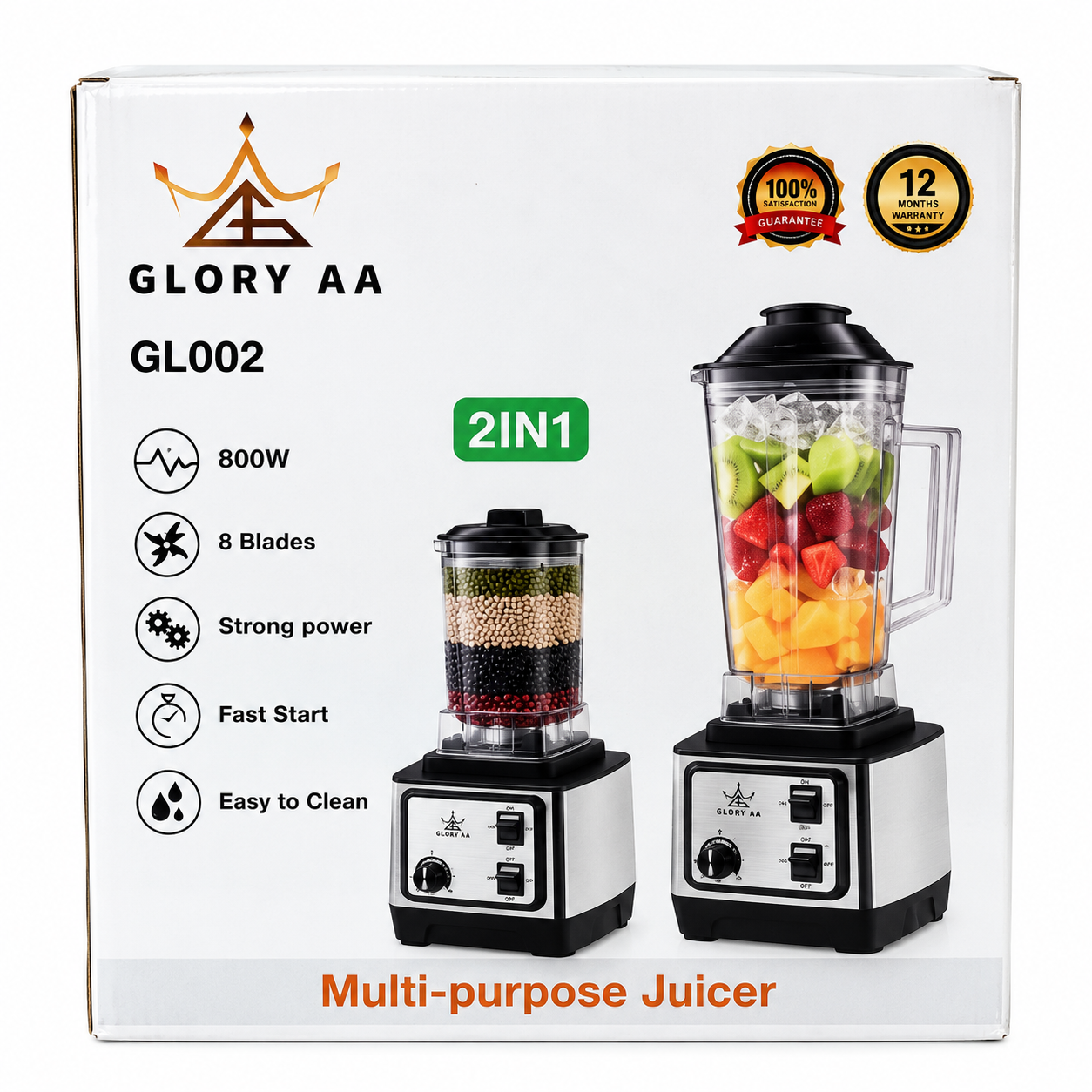 Glory AA Heavy-Duty Blender with Extra Mill Jar and Tamper – GL001
