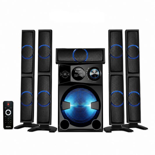 AILIPU 5.1 Channel Home Theater Speaker System with Bluetooth, USB, FM and Remote – SP-1051