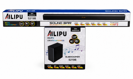 AILIPU A219B 5.25-Inch Subwoofer and Soundbar with Bluetooth, HDMI, USB and AUX