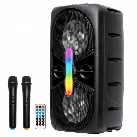 AILIPU 50W Rechargeable Dual 10-Inch Bluetooth Party Speaker with MP3, FM and Microphone Input – SP-3120D