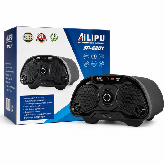 AILIPU 2.1 Multimedia Speaker with Bluetooth, FM, MP3, USB and Remote Control – SP-6201