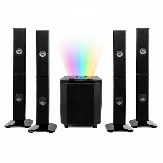 AILIPU 5-Piece Home Theater Speaker System with Multicolour Party Light – SP-8401